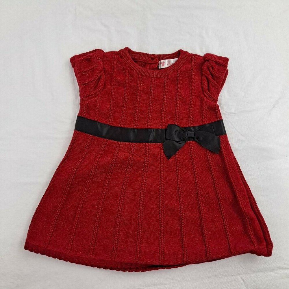 Cherokee Red Sweater Dress Infant 6 To 9 Month
